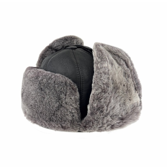 Real Sheepskin Leather Trapper Hat | Leather Aviator | Russian Ushanka - Picture 5 of 10